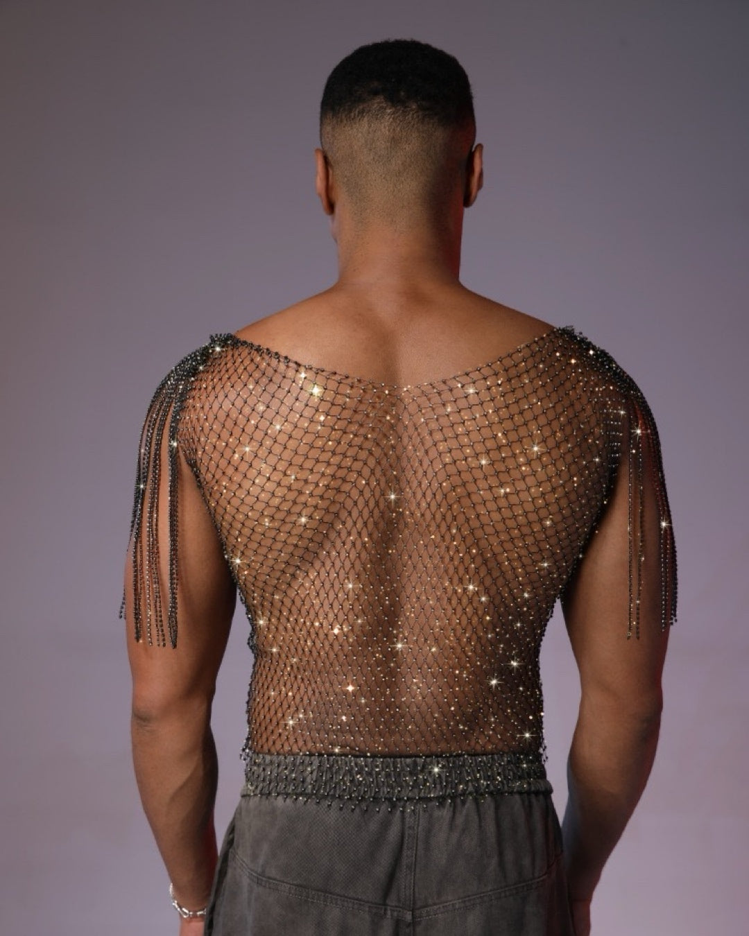 Rhinestone Tassel Vest for Men