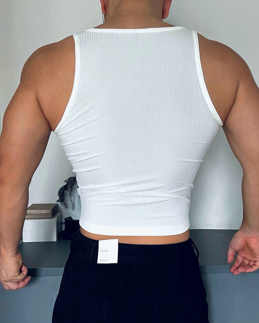 Side Show Zipper Crop Tank Top