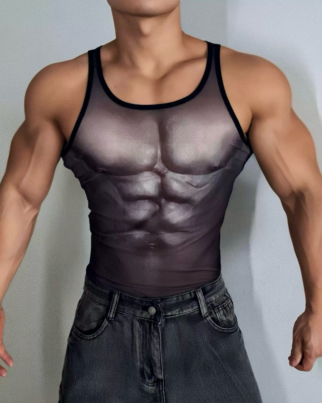 3D Muscle Printed Tank Top