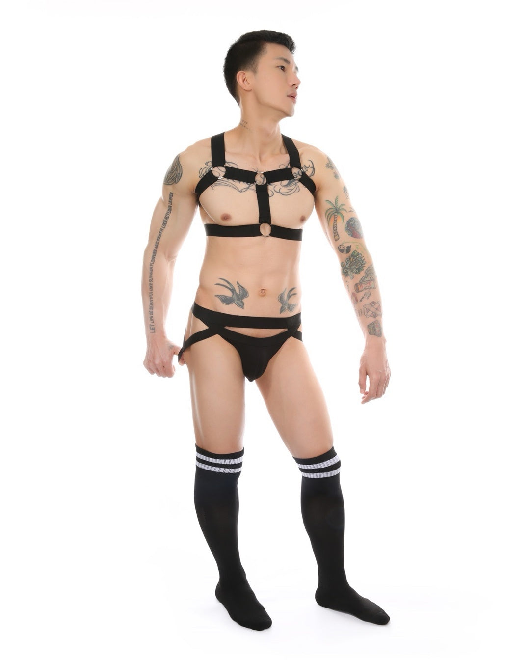 Teasewear Ringed Harness Jockstrap Socks Pack for Men