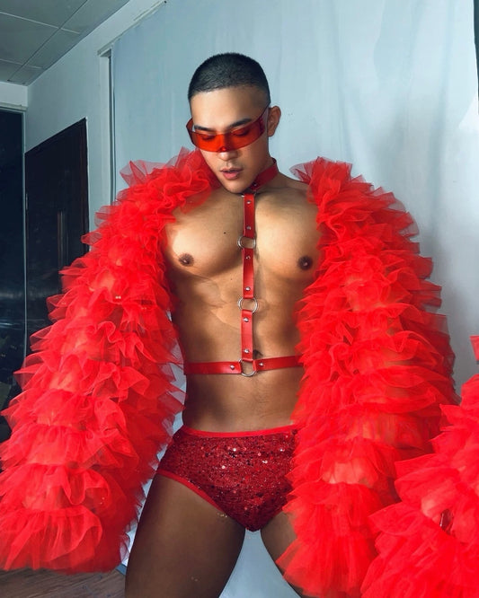 Gogo Men Valentine’s Puff Sleeve Costume