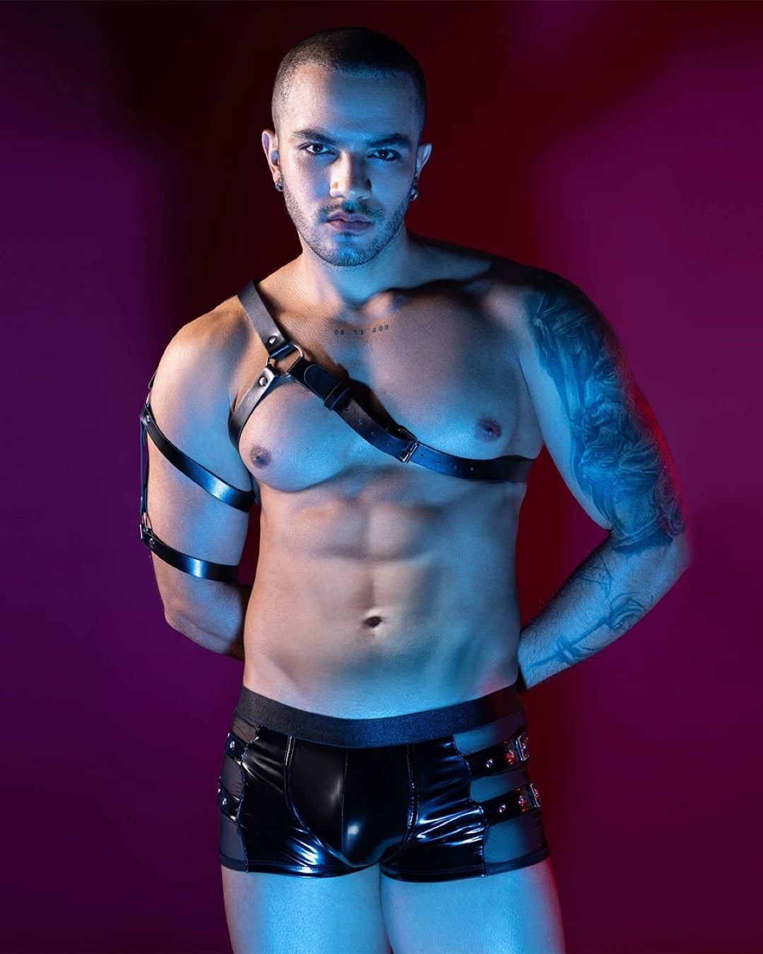 Uniform Tempting Spartan Leather Harness & Boxer