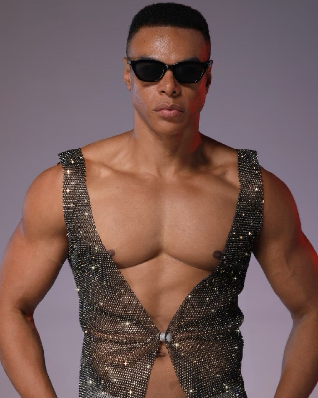 Sparkling Rhinestone Mesh Jacket