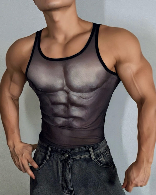 3D Muscle Printed Tank Top