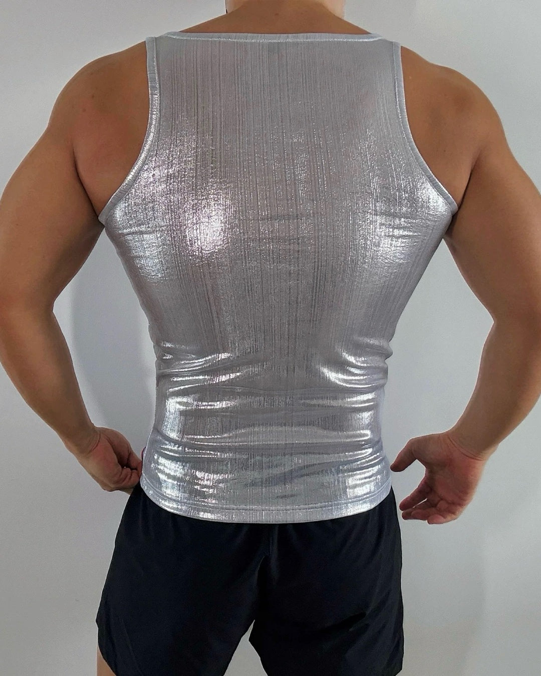 Retro Silver Zipper Tank Top