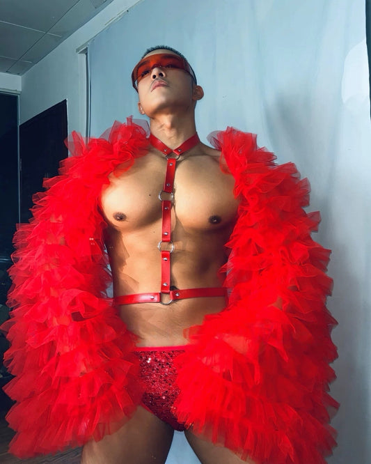 Gogo Men Valentine’s Puff Sleeve Costume