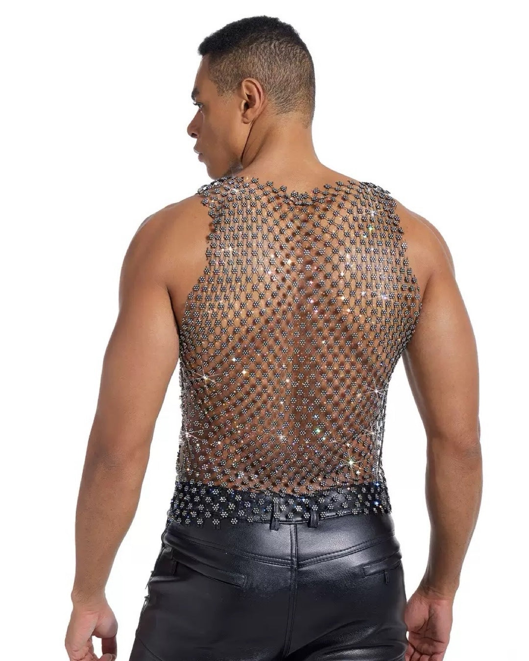 Rhinestone Flora Top for Men