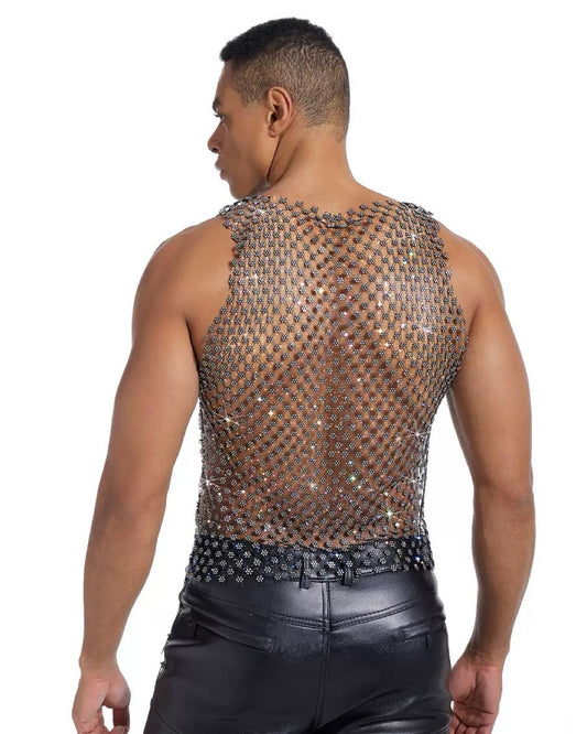 Rhinestone Flora Top for Men