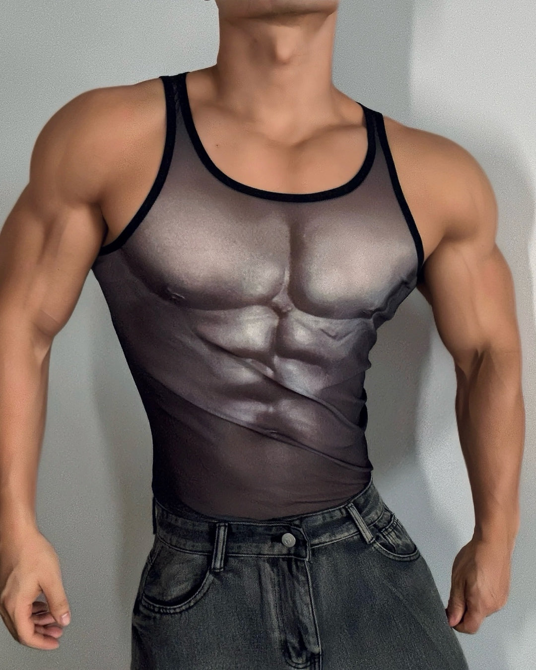 3D Muscle Printed Tank Top