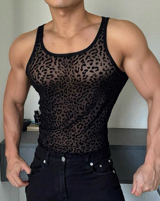 Leopard See-Through Tank Top